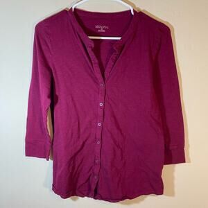 Merona Maroon Button Up Top Size XS